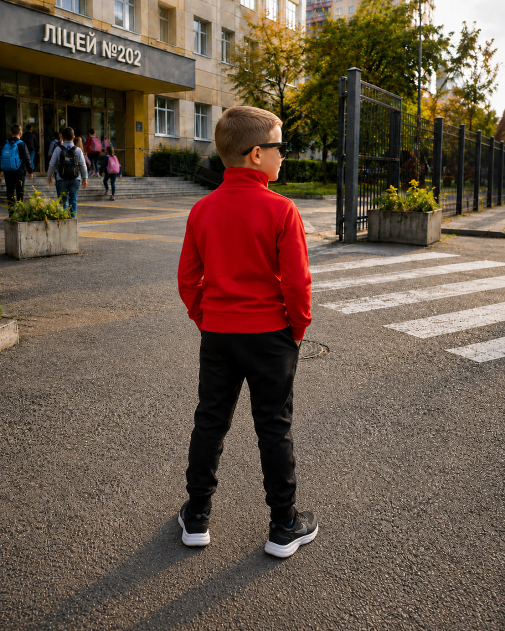Червоний дитячий костюм Puma, вигляд ззаду